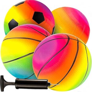 Mini-Regenbogen-Sportbälle – 12,7 cm, 4 Stück,